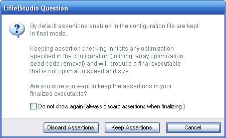 Dialog shown when finalizing an Eiffel project