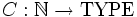 C: \mathbb{N} \rightarrow \mbox{TYPE}