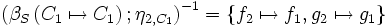 \left( \beta_S \left( C_1 \mapsto C_1 \right)&nbsp;; \eta_{2,C_1} \right)^{-1}     =     \left\{ f_2 \mapsto f_1, g_2 \mapsto g_1 \right\}