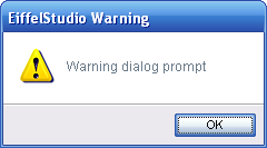 Warning dialog prompt