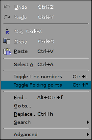 code-folding: menu entry